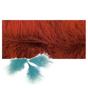 Dekorasjonsfjær - Rødbrun 8cm, 10stk