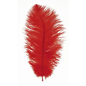 Strutsefjær - Rød - 30cm 1 stk