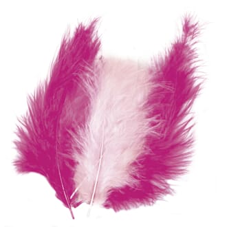 Fjær Mix pakke - Lys Rosa/Pink farger, 10-15cm