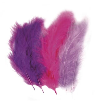 Fjær Mix pakke - Purple/Rosa/Pink farger, 10-15cm