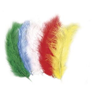Fjær Mix pakke - Miks farger, 10-15cm