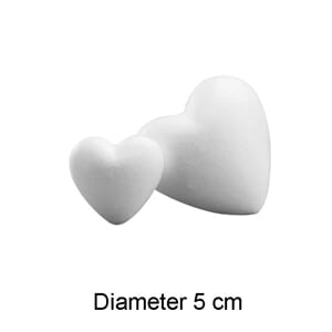 Isopor - Hjerte 5 cm