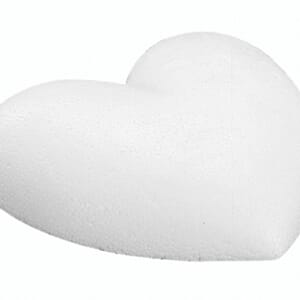 Isopor - Hjerte 15 cm, flat bakside