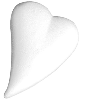 Isopor - Hjerte dråpe, 12x8.5 cm