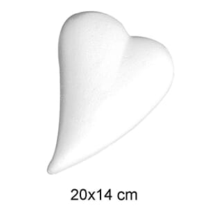 Isopor - Hjerte dråpe, 20x14 cm