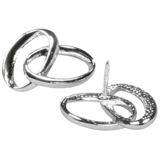 Metall dekor for lys - Wedding rings, 2.3x1.5cm, 1 stk