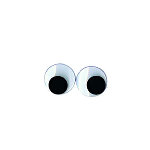 Rulle øyne - Sorte 7mm, 10 stk
