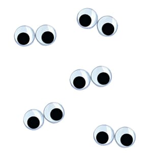Rulle øyne - Sorte 10mm, 10 stk