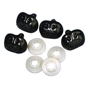 Nese - Sort 15mm, 4 stk