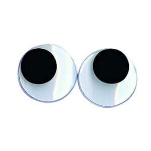 Rulle øyne - Sorte 20mm, 10 stk
