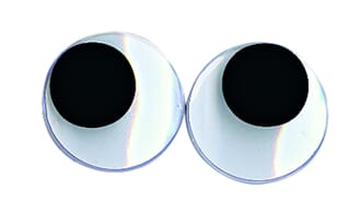 Rulle øyne - Sorte 20mm, 10 stk