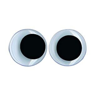 Rulle øyne - Sorte 25mm, 10 stk