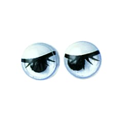 Øyne runde m/vipper plastikk - 7mm