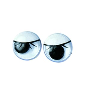 Øyne runde m/vipper plastikk - 10mm