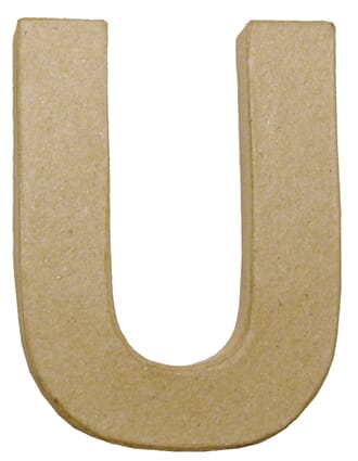 Bokstav papp - U - 10cm høy, 1cm tykk