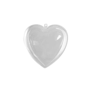 Delbart hjerte - ø 6 cm, 2 deler klar plast