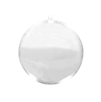 Delbar kule, flat - ø 8 cm, 2 deler klar plast