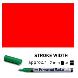 Permanent Marker Fine - Red, 1-2 mm