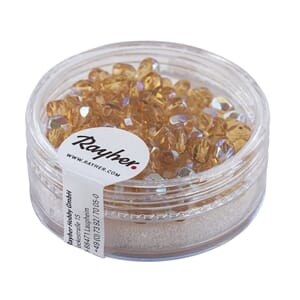 Glassperle fasettslipt 4mm ø - Topaz - Iriserende