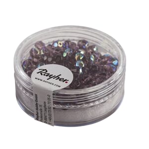 Glassperle fasettslipt 4mm ø - Amethyst - Iriserende