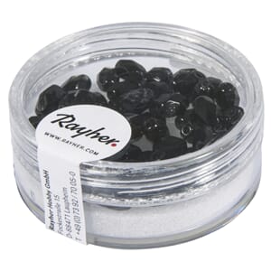 Glassperle fasettslipt 6x4mm - Black - Ikke iriserende