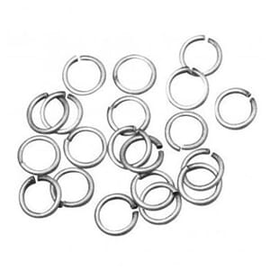 Ringer - Oksidert sølv, str 7 mm, 30 stk