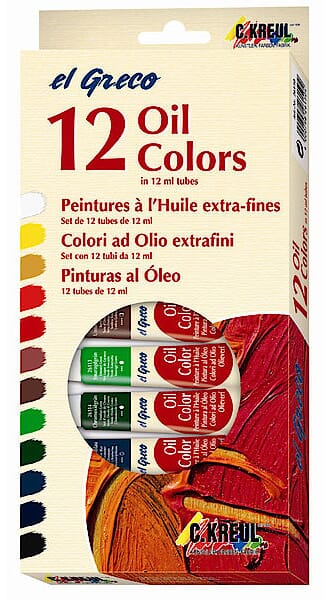 el Greco: Sett med oljemaling - 12ml x 12stk