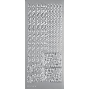 Klistremerker - Border i sølv, str 10x23 cm