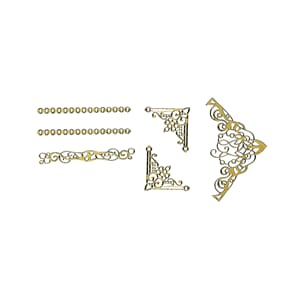 Klistremerker - Ornament og hjørner, gull 10x24.5cm