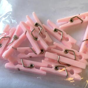 Klyper i plast - Rosa, str 2 cm, 12 stk
