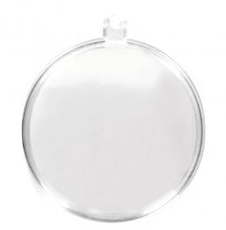 Delbar kule, flat - ø 6 cm, 2 deler klar plast