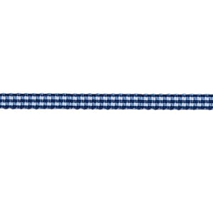 Dekorbånd - Mørk blå og hvit rutet bånd, 5 mm