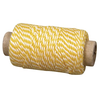 Twine - Gul & Hvit, 1mm, 35 meter