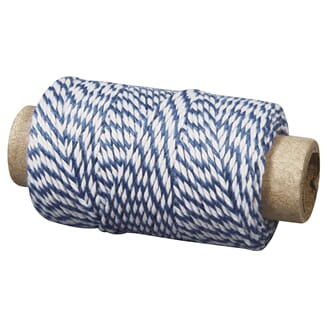 Twine - Blå & Hvit, 1mm, 35 meter