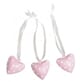 Metall hjerter med bjelle, lyserosa 6/Pkg