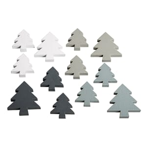 Tredekor - Juletrær i blått, grått & hvitt, 12/Pkg