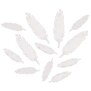 Tredekor - Hvite fjær, str 4 & 7 cm