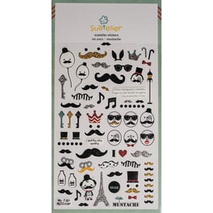 Stickers - Mustache, 65/Pkg