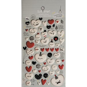 Stickers - Baloon Heart, 58/Pkg