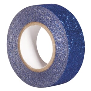 Glittertape - Royal blå, 15mm x 5 m