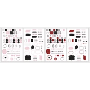 Planner stickers - Symboler & skrivefelt, 4 ark