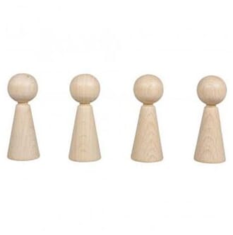 Kropper av tre - str 6 cm, 4/Pkg