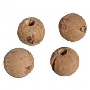Korkkule m/hull, str 20 mm, 4/Pkg