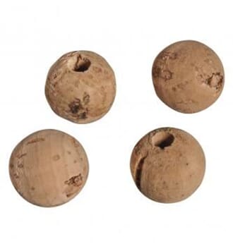 Korkkule m/hull, str 20 mm, 4/Pkg
