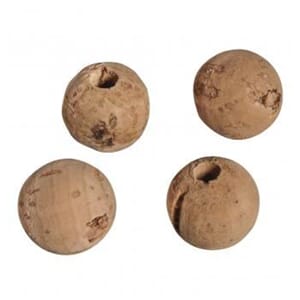 Korkkule m/hull, str 20 mm, 4/Pkg