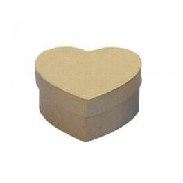 Boks i pappmache - Hjerte 10x10x4.5cm