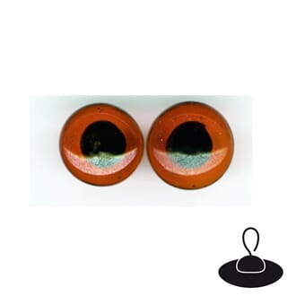 Glassøyne til å sy på - Brun 10mm, 10 stk