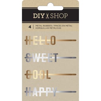 American Craft: DIY Shop 3 Decorative Metal Word Bobbies 4/P