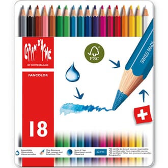 Caran d'ache: Fancolor Colour Pencils, 18/Pkg