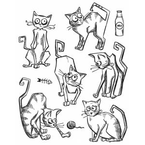 Tim Holtz: Crazy Cats - Cling Stamps